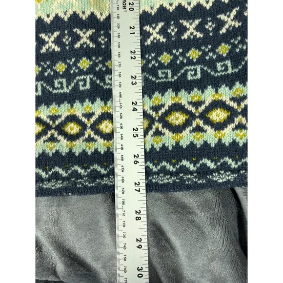 United Colors of Benetton Womens Fair Isle Shetland Wool Sweater Navy Blue Small - Picture 7 of 9
